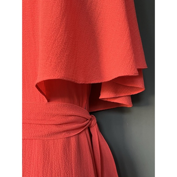 Heritage H Halston Coral Ruffle Wrap Maxi Dress Women Medium Elegant - Picture 7 of 9